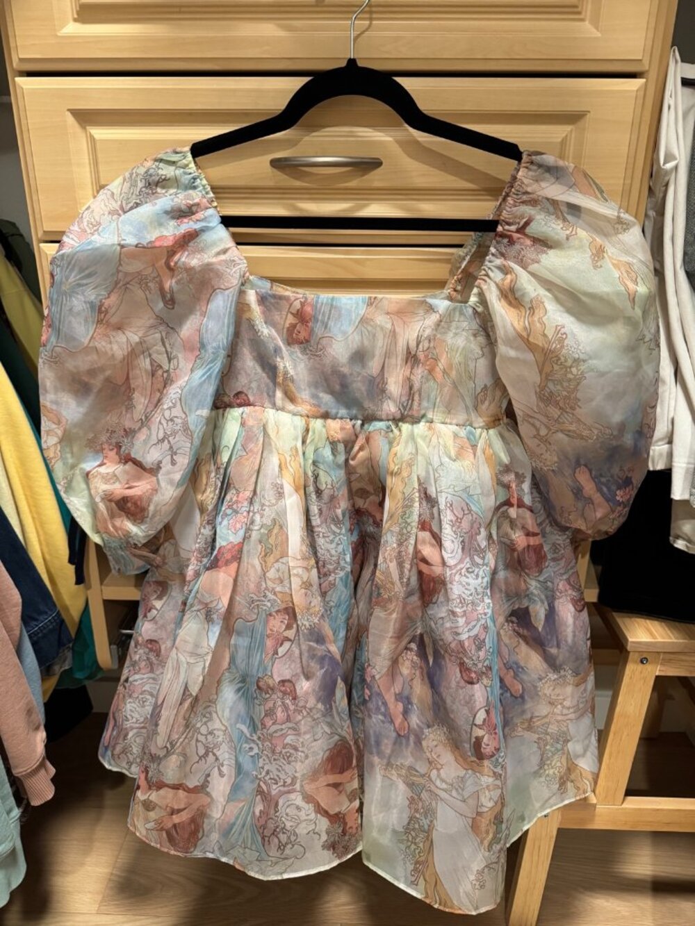 Selkie "The Puff Dress" in Mucha Print โ Size XS (New with Tags)